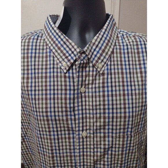 NWT New Saddlebred MultiColor Cotton Polyester Long Sleeve Button Shirt 2XL - Picture 2 of 11